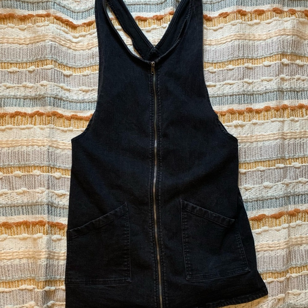 SO Black Denim Vest/Jumper with Zipper